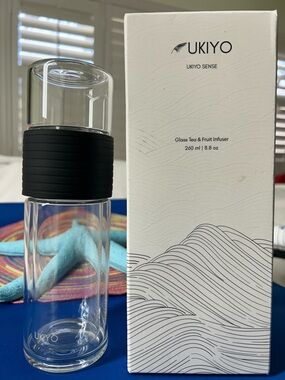 🖤NIB🔺UKIYO Glass Tea & Fruit Infuser Bottle